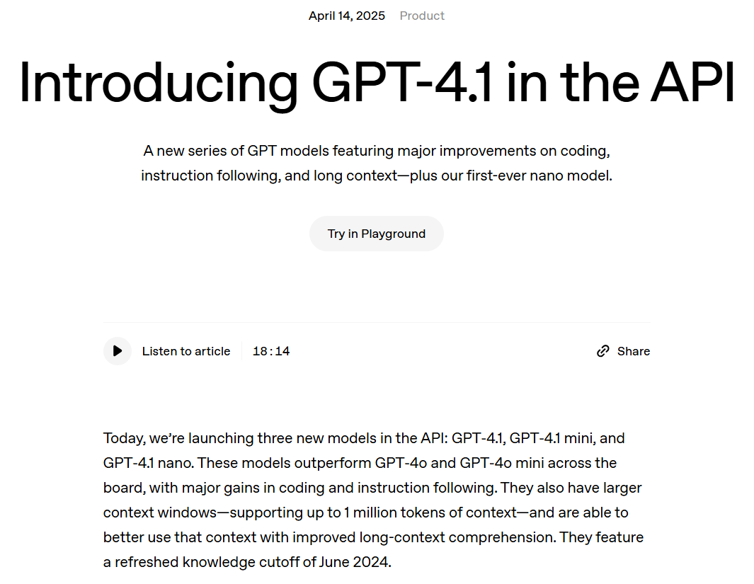 GPT4.1 API